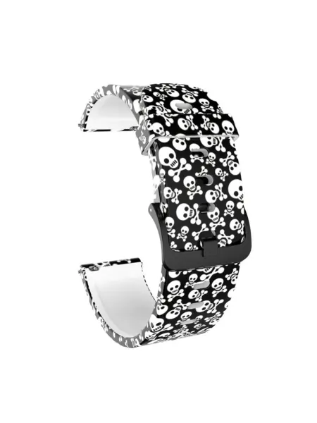 Bobrenok Силиконовый ремешок для смарт-часов 20 мм черепа
