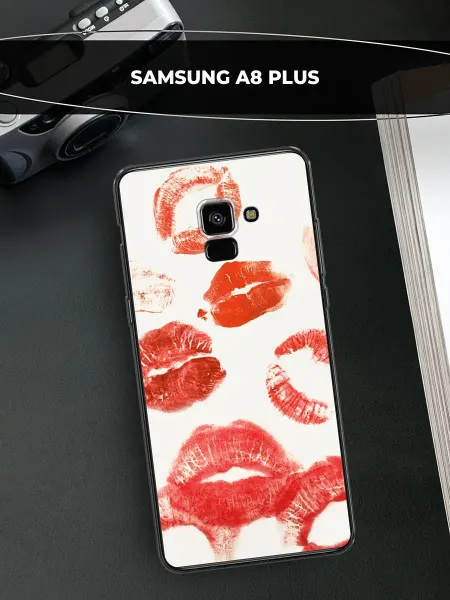 Samsung Чехол на Galaxy A8 Plus 2018 с поцелуями