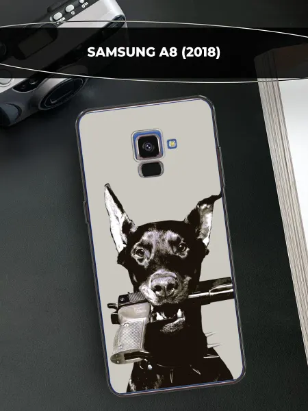 Samsung Чехол на Galaxy A8 2018 доберман