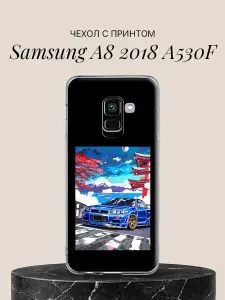 Силиконовый чехол на Samsung Galaxy A8 (2018) с принтом Японская Машина