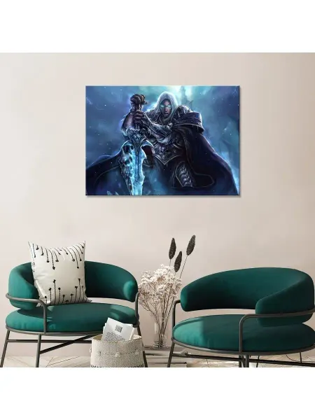 Classic Art Картина на холсте Артас король лич Мир Варкрафта 20х30