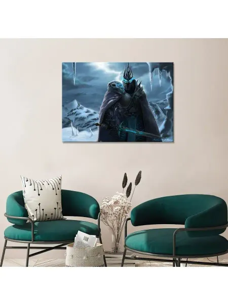 Classic Art Картина на холсте Король лич Мир Варкрафта 20х30