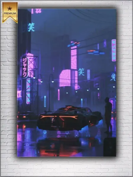 Classic Art Картина на холсте Киберпанк неон шлем 20х30