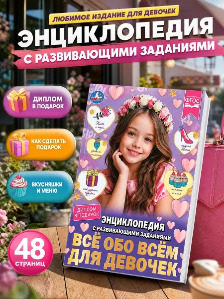 Умка Энциклопедия для детей с заданиями Все обо всем для девочек