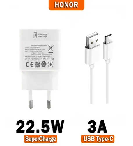 Комплект зарядное устройство для Honor Super Charge с USB 22.5W Max (HW-100225E00) с кабелем 3A