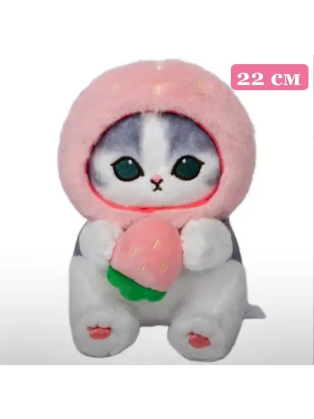 Unicorn Toys Мягкая игрушка кот-клубника 22 см