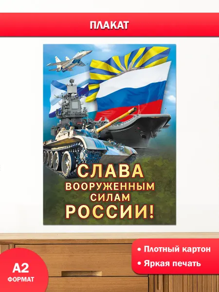 ТМ Мир поздравлений Патриотические плакаты 23 февраля для школы детского сада А2
