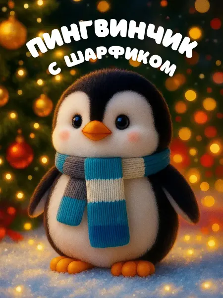Мягкая игрушка Пингвин с шарфиком 25 см