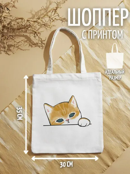 28 Шоппер котик в кармашке
