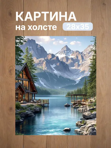 Интерьерный штрих Картина на холсте «Горный оазис»28х35см