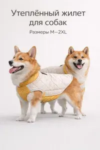 Утепленный жилет с резинкой для собак, желтый, размер 2XL