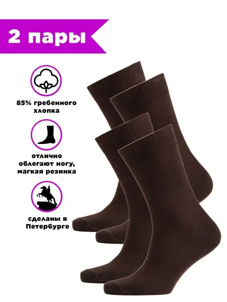 HOSIERY Носки коричневые однотонные летние набор 2пары