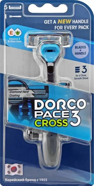 DORCO Станок для бритья мужской Pace 3 Cross набор 5 кассет