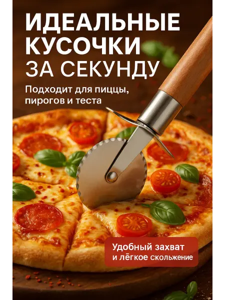 Сейлум Роликовый нож для пиццы и выпечки из нержавеющей стали