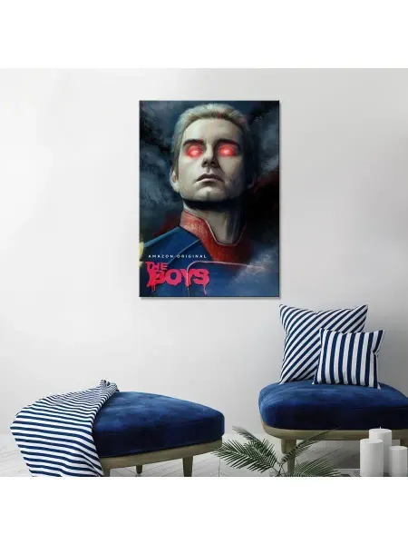 Classic Art Картина на холсте Хоумлендер с горящими глазами Пацаны арт 3