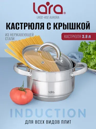 Lara Кастрюля 3,8 л из нержавеющей стали LR02-402