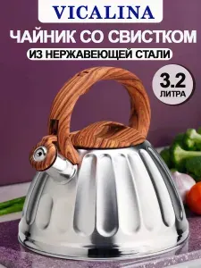Чайник со свистком для плиты, 3,2 л, Vicalina
