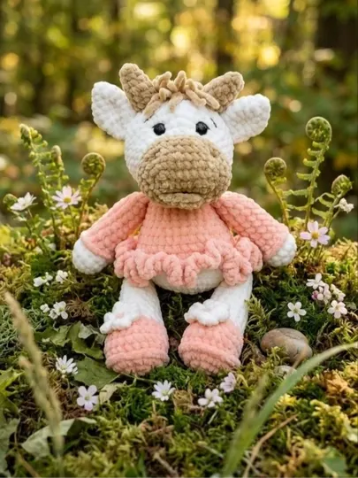 Мягкая вязаная игрушка «Корова» — уютный и милый подарок