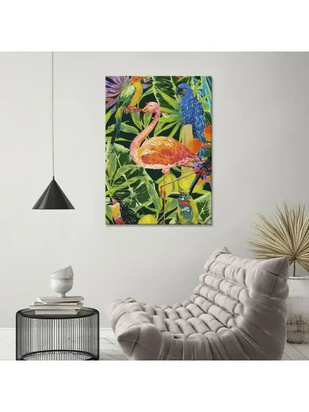 Classic Art Картина на холсте Яркие птицы в джунглях 30х40