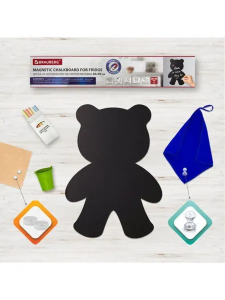Brauberg Доска на холодильник магнитно-меловая 30х40 см Teddy Bear