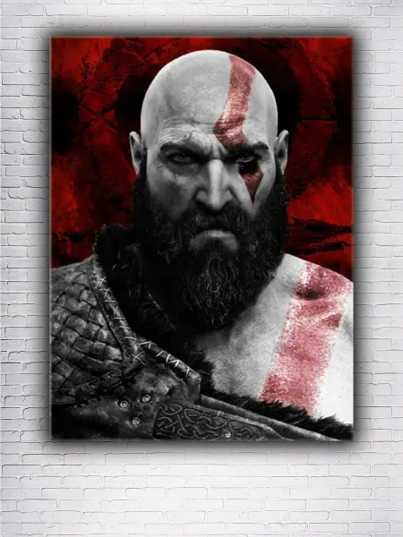 Интерьерные картины Картина на холсте Кратос God of War 30х40