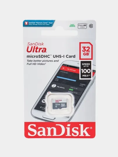 Флешка Sandisk 32 ГБ, адаптер и для телефонов Redmi и Samsung