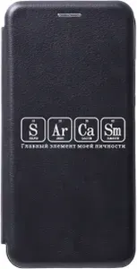 Чехол-книжка на Samsung Galaxy A70 / A70s / Самсунг А70 / А70с с 3D принтом "Sarcasm Element W" черный
