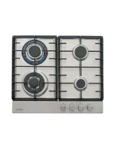 Варочная панель газовая GARTZ HGB681X Magiсook 4 конфорки, 60 см, мощность 8000 Вт, нержавеющая сталь, чугунные решетки, автоматический электроподжиг, газ-контроль, WOK-конфорка