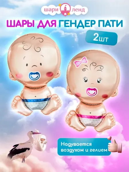 ШариЛенд Набор шаров для гендер пати мальчик или девочка