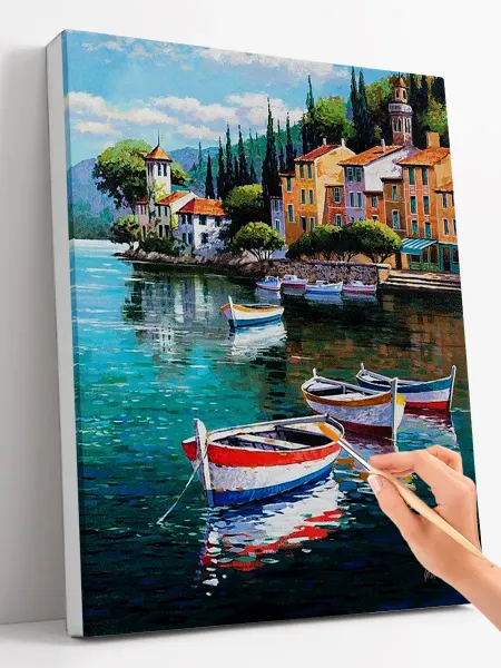 Paintboy Картина по номерам на холсте 40 x 50 "Горное озеро"