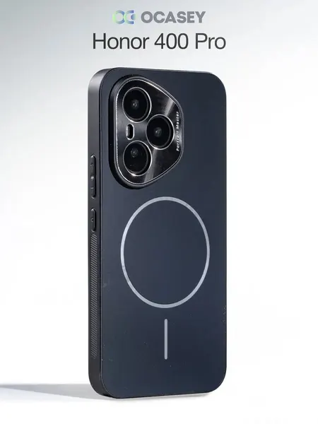 Чехол О'кейси, для Honor 400 Pro, матовый, с MagSafe, черный