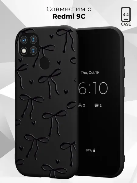 44 Case Чехол на Xiaomi Redmi 9C с бантиками
