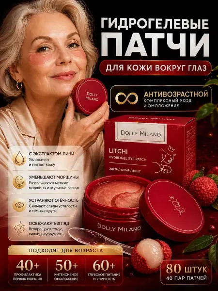 ДА10 Патчи для глаз от отеков и мешков антивозрастные 45+55+65+