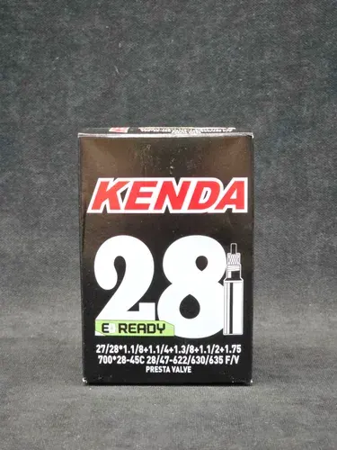Камера велосипедная Kenda, 700x28/45c, полная резьба ниппеля со стопорным кольцом, тип ниппеля - presta (велосипедный)