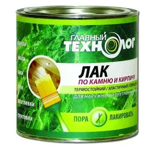 ГЛАВНЫЙ ТЕХНОЛОГ Лак по камню и кирпичу термостойкий глянцевый 3 л