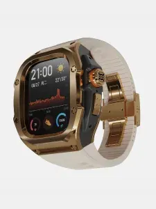 Премиальный ремешок для Apple Watch Ultra 49 mm Стальной в стиле Richard Mille Beige/Gold/Black