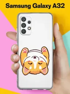 Силиконовый чехол на Samsung A32 4G Спящий корги для Самсунг А32