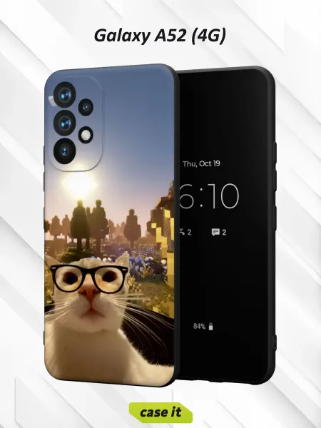 Case it Чехол на Samsung A52 4Gс принтом Спящий кот