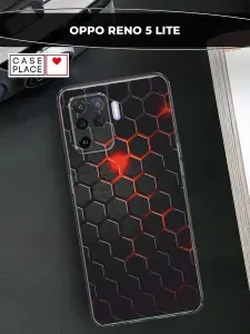 Силиконовый чехол на Oppo Reno 5 Lite / Оппо Рено 5 Лайт карбон