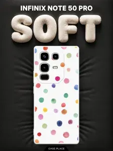 Чехол на Infinix Note 50 pro Soft Touch с принтом "Нарисованное конфетти"