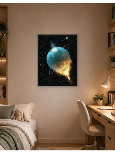 Postersbase Плакат Уничтожение планеты в Серебряном космосе 50x70