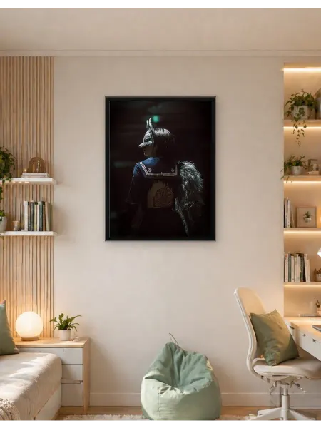 Postersbase Постер Человек в маске лисы и матросской форме 50x70