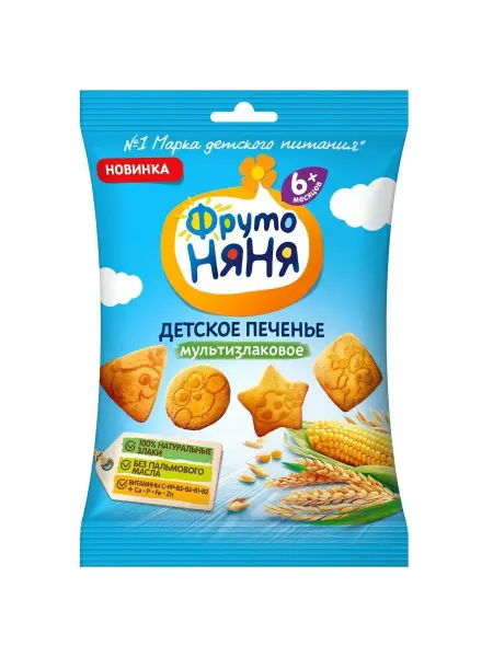 ФрутоНяня Печенье Фруто Няня мультизлаковое 50г с 6месяцев 4шт