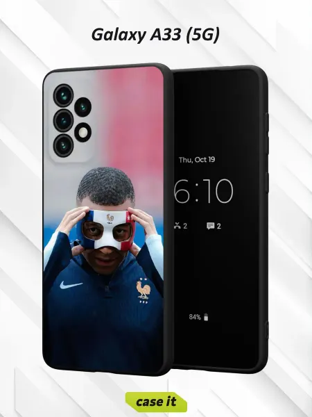 Case it Чехол на Samsung A33 5G с принтом Мбаппе в защитной маске