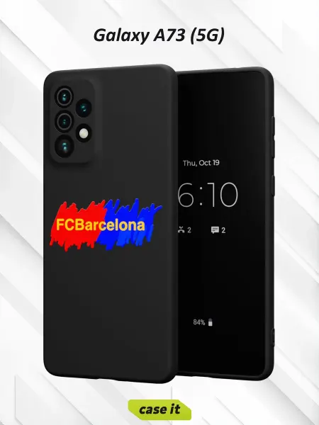 Case it Чехол на Samsung A73 5G с принтом надпись FC Barcelona