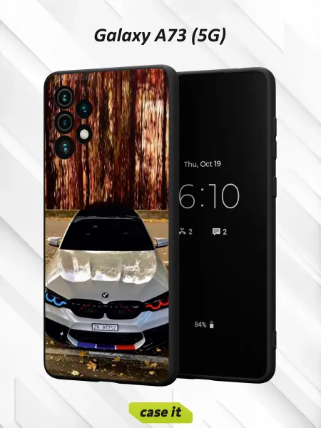 Case it Чехол на Samsung A73 5G с принтом BMW белого цвета