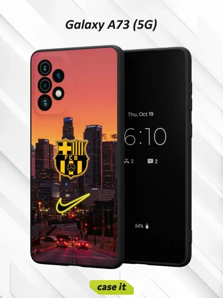 Case it Чехол на Samsung A73 5G с принтом фон вечернего мегаполиса