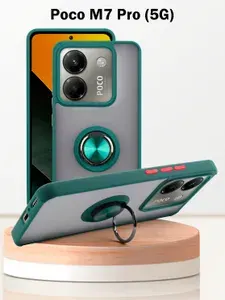 Чехол для Poco M7 Pro (5G), с кольцом, подставка, зеленый