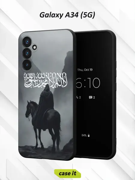 Case it Чехол на Samsung A34 5Gс принтом чёрный всадник