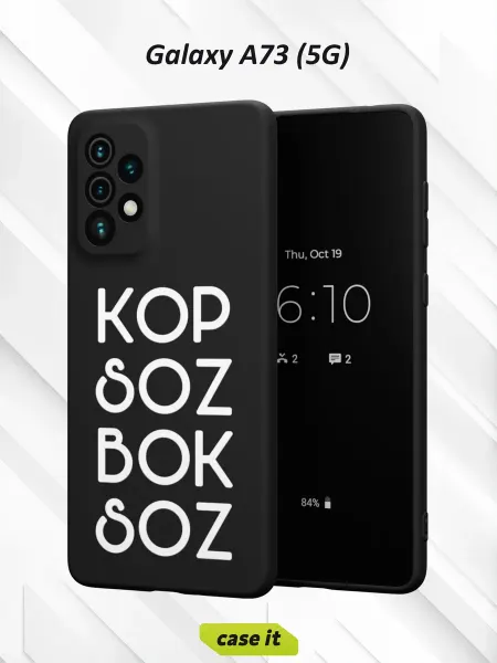 Case it Чехол на Samsung A73 5Gс принтом Kop soz bok soz